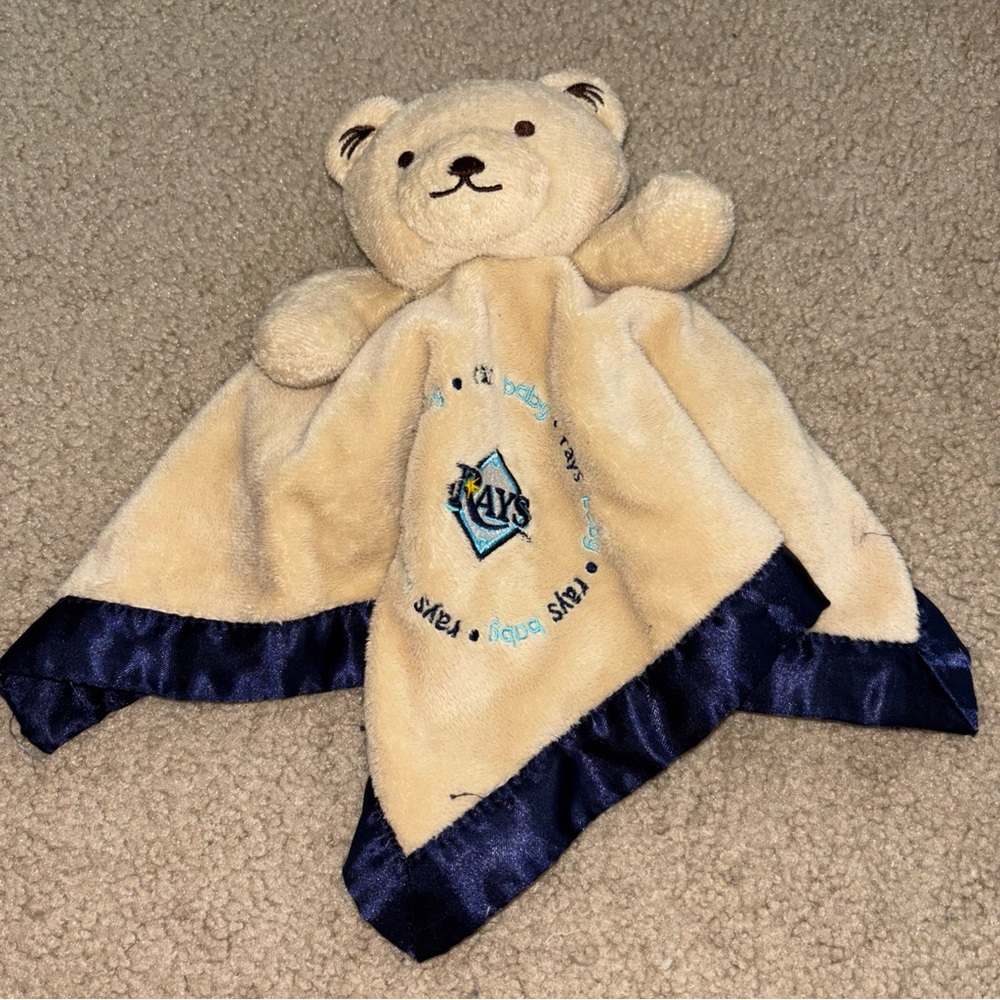 BabyFanatic Tampa Bay Rays -MLB Security Bear Mini Blanket Tan Navy Stainless